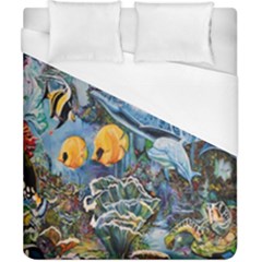 Colorful Aquatic Life Wall Mural Duvet Cover (california King Size) by Simbadda