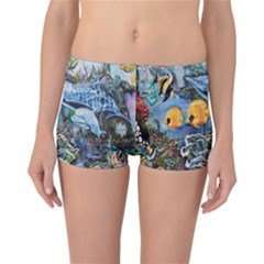 Colorful Aquatic Life Wall Mural Reversible Bikini Bottoms by Simbadda