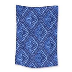 Blue Fractal Background Small Tapestry by Simbadda