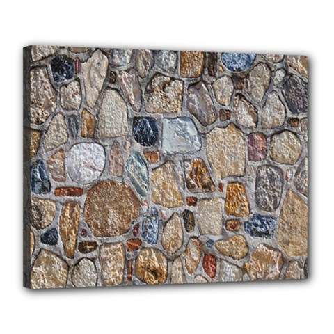 Multi Color Stones Wall Texture Canvas 20  X 16  by Simbadda