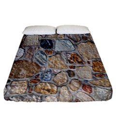 Multi Color Stones Wall Texture Fitted Sheet (queen Size) by Simbadda