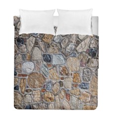 Multi Color Stones Wall Texture Duvet Cover Double Side (full/ Double Size) by Simbadda