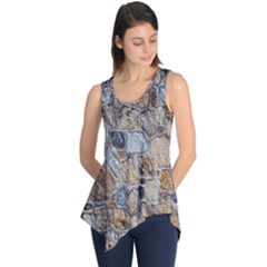 Multi Color Stones Wall Texture Sleeveless Tunic by Simbadda