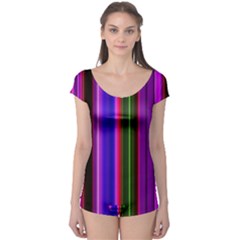 Fun Striped Background Design Pattern Boyleg Leotard  by Simbadda