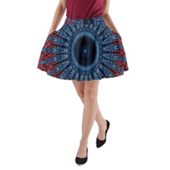 Digital Circle Ornament Computer Graphic A-line Pocket Skirt by Simbadda