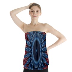 Digital Circle Ornament Computer Graphic Strapless Top by Simbadda