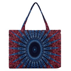 Digital Circle Ornament Computer Graphic Medium Zipper Tote Bag by Simbadda