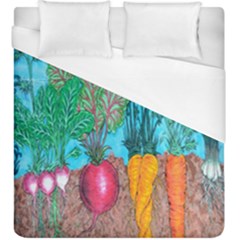 Mural Displaying Array Of Garden Vegetables Duvet Cover (king Size) by Simbadda