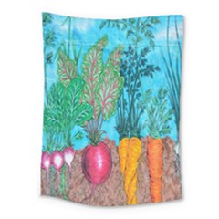 Mural Displaying Array Of Garden Vegetables Medium Tapestry by Simbadda