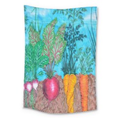 Mural Displaying Array Of Garden Vegetables Large Tapestry by Simbadda