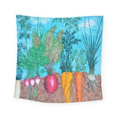 Mural Displaying Array Of Garden Vegetables Square Tapestry (small) by Simbadda