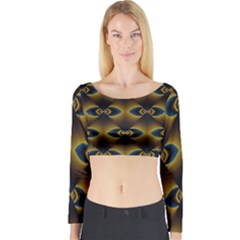 Fractal Multicolored Background Long Sleeve Crop Top by Simbadda