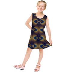 Fractal Multicolored Background Kids  Tunic Dress by Simbadda