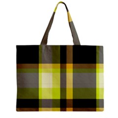 Tartan Pattern Background Fabric Design Zipper Mini Tote Bag by Simbadda