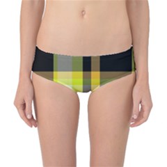 Tartan Pattern Background Fabric Design Classic Bikini Bottoms by Simbadda