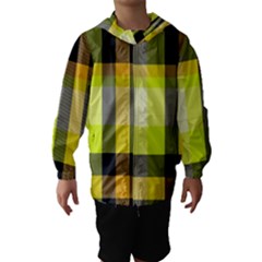 Tartan Pattern Background Fabric Design Hooded Wind Breaker (kids) by Simbadda