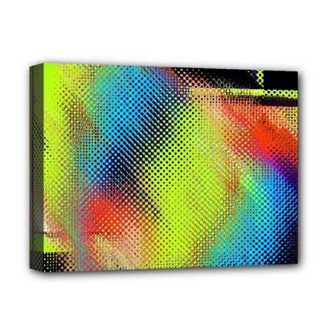 Punctulated Colorful Ground Noise Nervous Sorcery Sight Screen Pattern Deluxe Canvas 16  X 12   by Simbadda