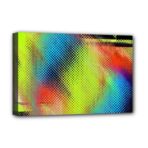 Punctulated Colorful Ground Noise Nervous Sorcery Sight Screen Pattern Deluxe Canvas 18  X 12   by Simbadda