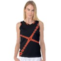 Red Fractal Cross Digital Computer Graphic Women s Basketball Tank Top View1