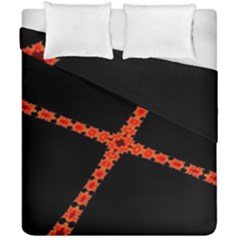 Red Fractal Cross Digital Computer Graphic Duvet Cover Double Side (california King Size) by Simbadda