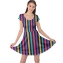 Stripes Colorful Multi Colored Bright Stripes Wallpaper Background Pattern Cap Sleeve Dresses View1