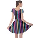 Stripes Colorful Multi Colored Bright Stripes Wallpaper Background Pattern Cap Sleeve Dresses View2