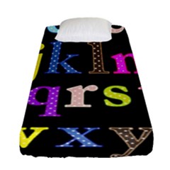 Alphabet Letters Colorful Polka Dots Letters In Lower Case Fitted Sheet (single Size) by Simbadda