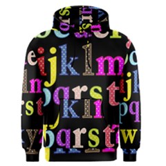 Alphabet Letters Colorful Polka Dots Letters In Lower Case Men s Pullover Hoodie by Simbadda