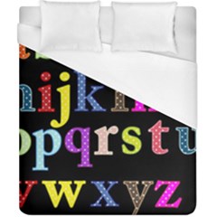 Alphabet Letters Colorful Polka Dots Letters In Lower Case Duvet Cover (california King Size) by Simbadda