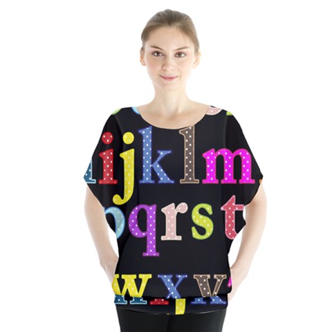 Alphabet Letters Colorful Polka Dots Letters In Lower Case Blouse by Simbadda