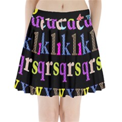 Alphabet Letters Colorful Polka Dots Letters In Lower Case Pleated Mini Skirt by Simbadda