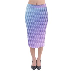 Abstract Lines Background Velvet Midi Pencil Skirt by Simbadda