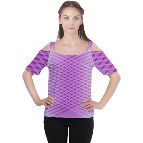 Abstract Lines Background Pattern Women s Cutout Shoulder Tee by Simbadda