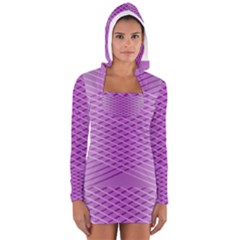 Abstract Lines Background Pattern Women s Long Sleeve Hooded T-shirt by Simbadda