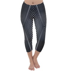 Abstract Of Shutter Lines Capri Winter Leggings  by Simbadda