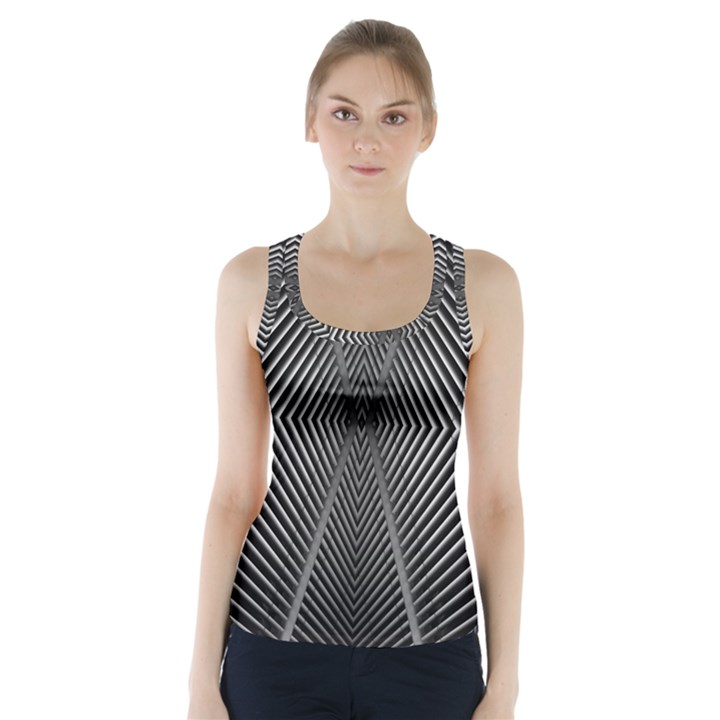 Abstract Of Shutter Lines Racer Back Sports Top