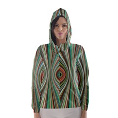 Colorful Spheric Background Hooded Wind Breaker (women) by Simbadda