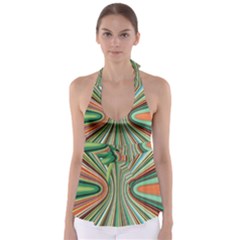 Colorful Spheric Background Babydoll Tankini Top by Simbadda