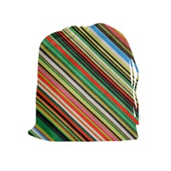 Colorful Stripe Background Drawstring Pouches (extra Large) by Simbadda