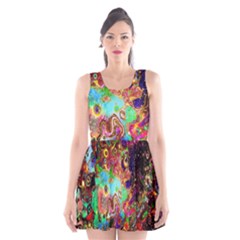 Alien World Digital Computer Graphic Scoop Neck Skater Dress by Simbadda