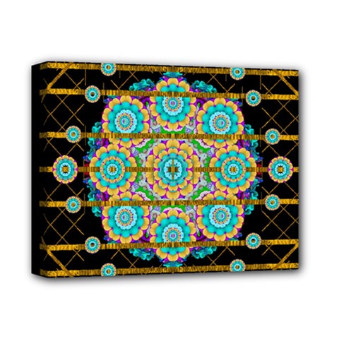 Gold Silver And Bloom Mandala Deluxe Canvas 14  X 11  by pepitasart