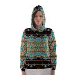 Gold Silver And Bloom Mandala Hooded Wind Breaker (women) by pepitasart