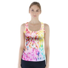 Colorful Colors Digital Pattern Racer Back Sports Top by Simbadda