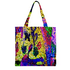 Grunge Abstract Yellow Hand Grunge Effect Layered Images Of Texture And Pattern In Yellow White Black Zipper Grocery Tote Bag