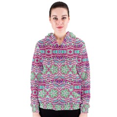 Colorful Seamless Background With Floral Elements Women s Zipper Hoodie by Simbadda