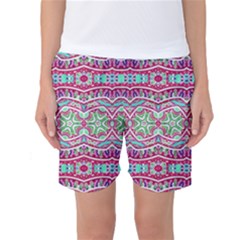 Colorful Seamless Background With Floral Elements Women s Basketball Shorts by Simbadda