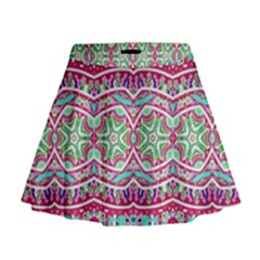 Colorful Seamless Background With Floral Elements Mini Flare Skirt by Simbadda