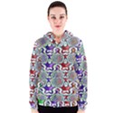 Digital Patterned Ornament Computer Graphic Women s Zipper Hoodie View1