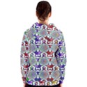 Digital Patterned Ornament Computer Graphic Women s Zipper Hoodie View2