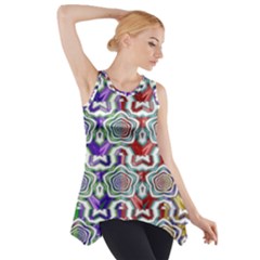 Digital Patterned Ornament Computer Graphic Side Drop Tank Tunic by Simbadda